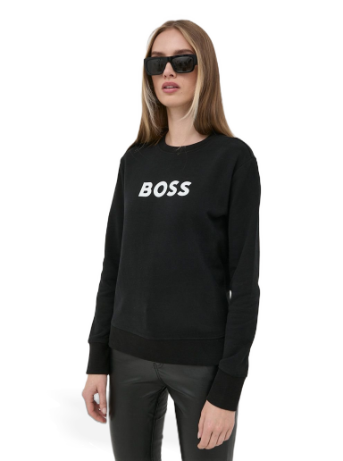 Sweatshirt BOSS Cotton Crewneck Svart | 50468357