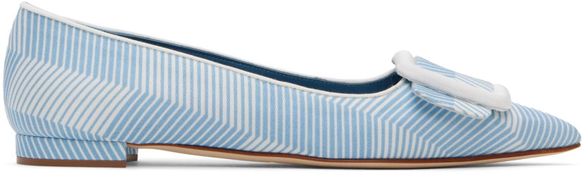 Klä Manolo Blahnik Manolo Blahnik Maysale Ballerina Flats Blå | 124-2513-0001