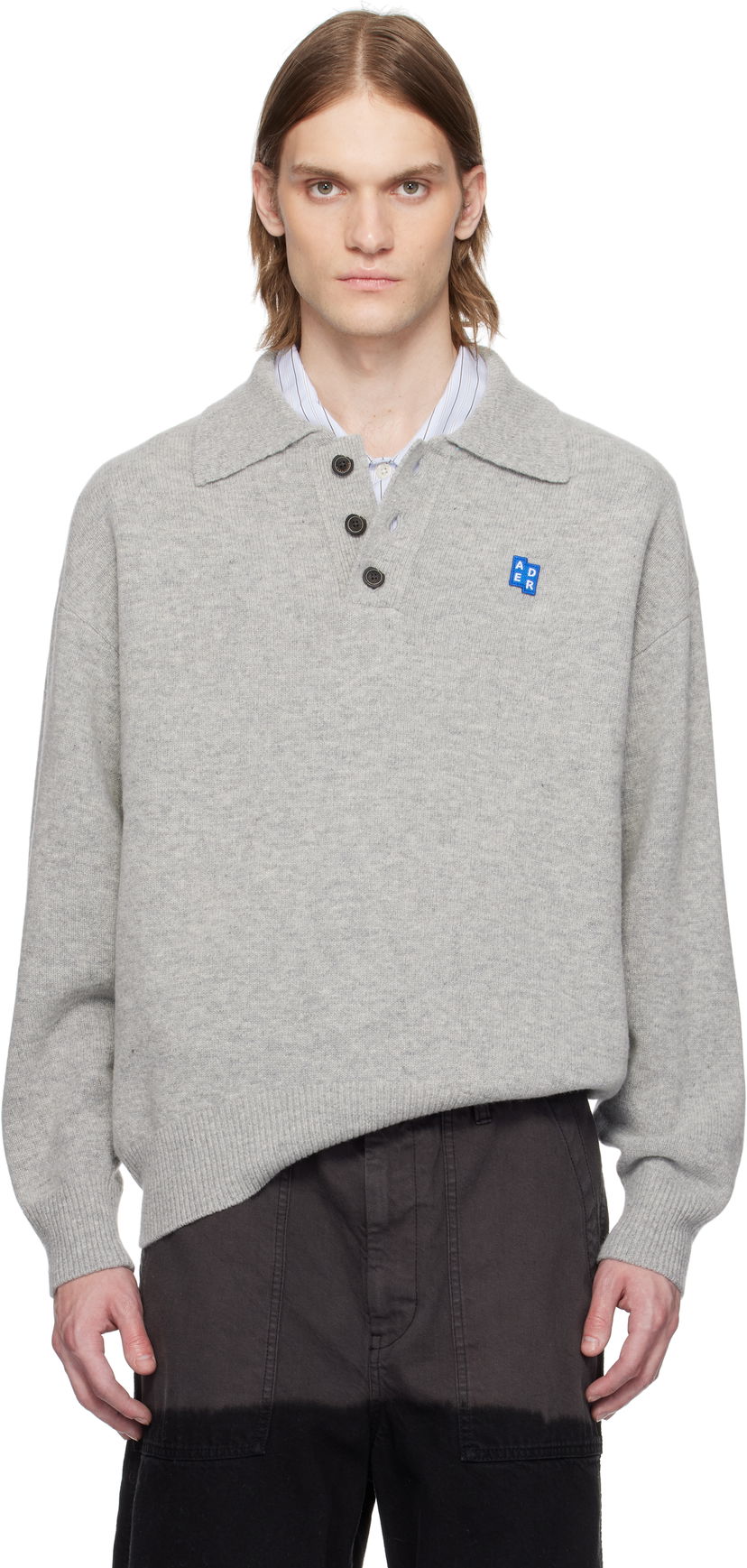 Sweater ADER ERROR ADER error Knit TRS Tag Polo Grå | BO42FYKT0102GR