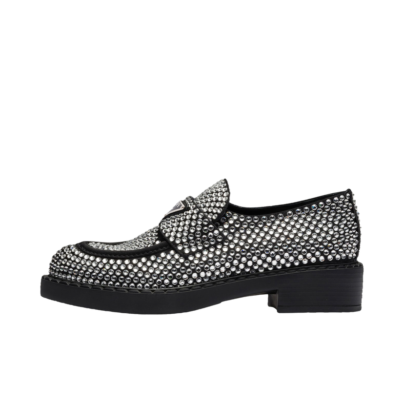 Sneakers och skor Prada 50mm Crystal Loafer 'Black Satin' Metallisk | 1D752M_2AWL_F0T7O_F_B050