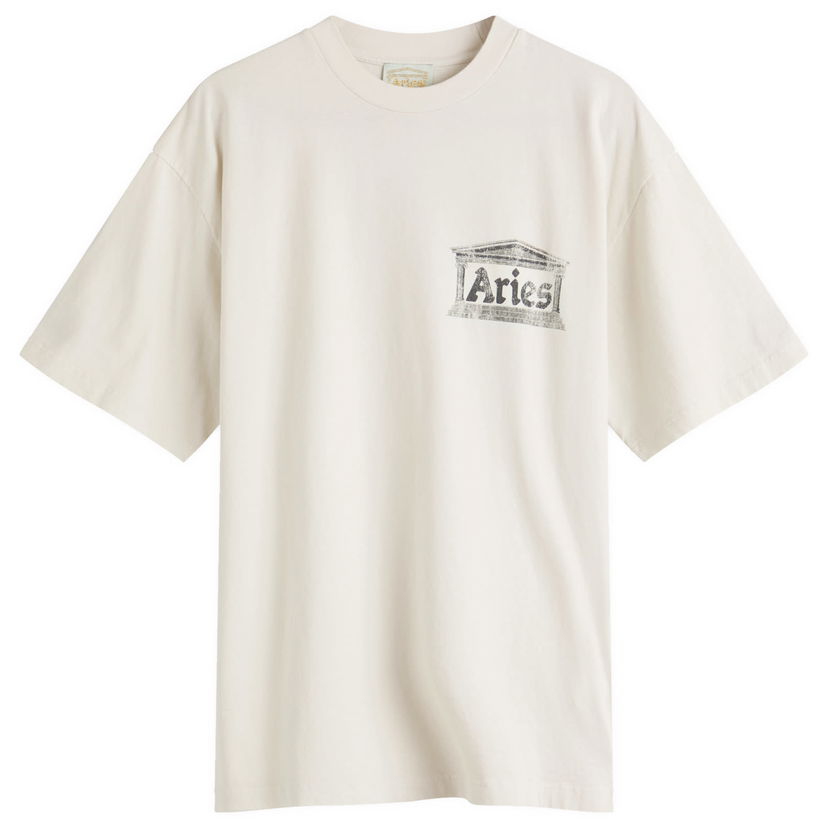 T-shirt Aries Aged Ancient Temple Graphic Tee, Size Large Beige | AR60031-OWT