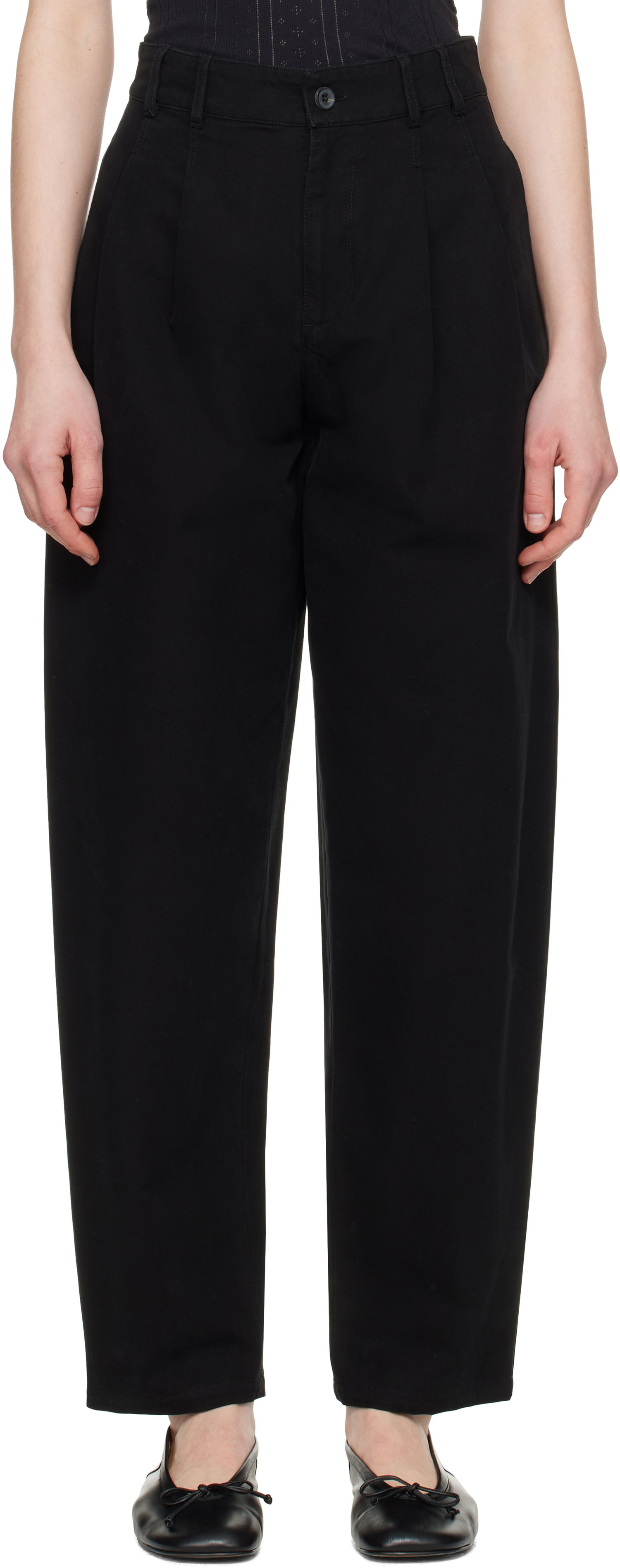 Byxor A.P.C. A.P.C. Willow Pleated Carrot Fit Trousers Svart | COGBJ-F08486, 0