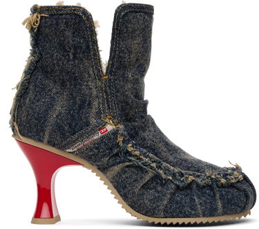 Sneakers och skor Diesel D-Woodstock Ab Distressed Denim Flared Heel Ankle Boots Flerfärgad | Y03696 P1848, 0