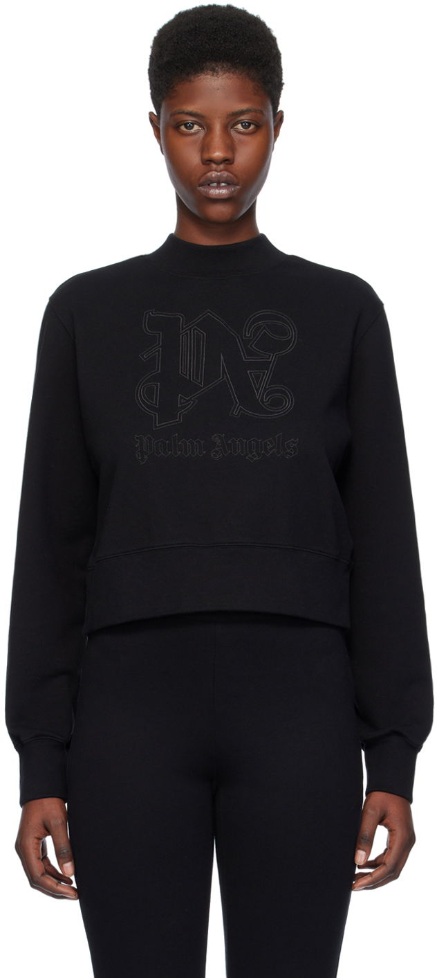 Sweatshirt Palm Angels Monogram Statement Sweatshirt Svart | PWBA016R24FLE0011010