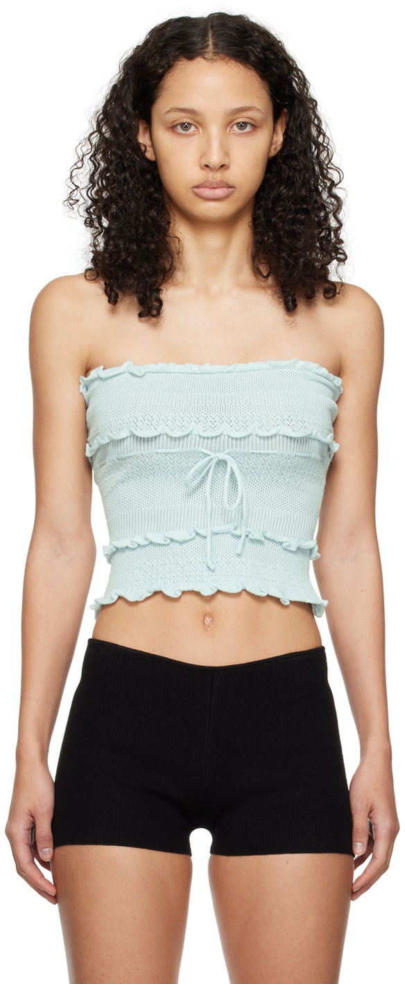 Linne GUIZIO Guizio Balena Smocked Tube Top Turkos | R24608S035