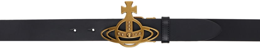 Bälten Vivienne Westwood Black Line Orb Buckle Belt Svart | 82010072U-L008N-