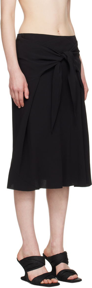 Kjol Rick Owens Rick Owens Hollywood Strutter Tie Midi Skirt Svart | RP01E7372 Y, 1