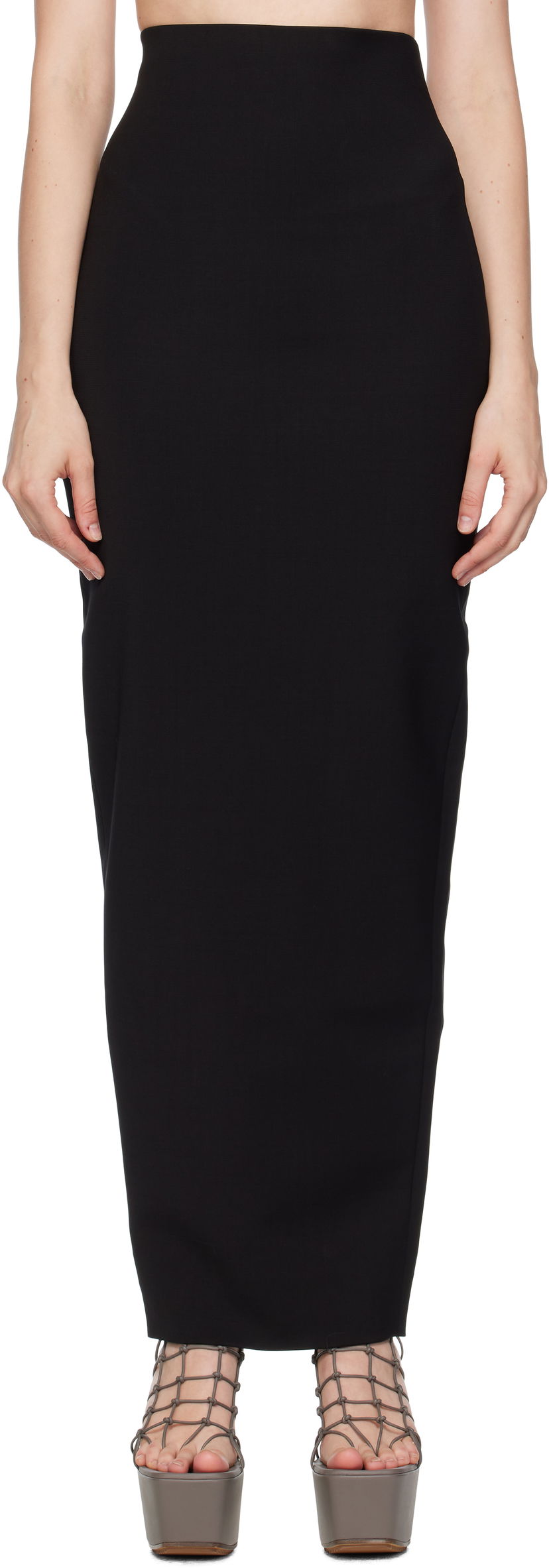 Kjol Rick Owens Rick Owens Concordians Dirt Pillar Maxi Skirt Svart | RP02E4344 WST