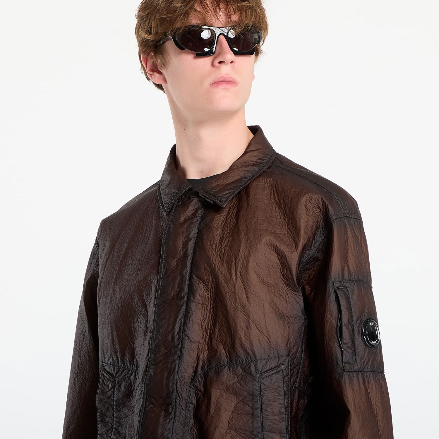 Jacka C.P. Company Feltro Bi-Film Short Jacket Ivy Green Metallisk | 19CMOW221A110403G-683, 1