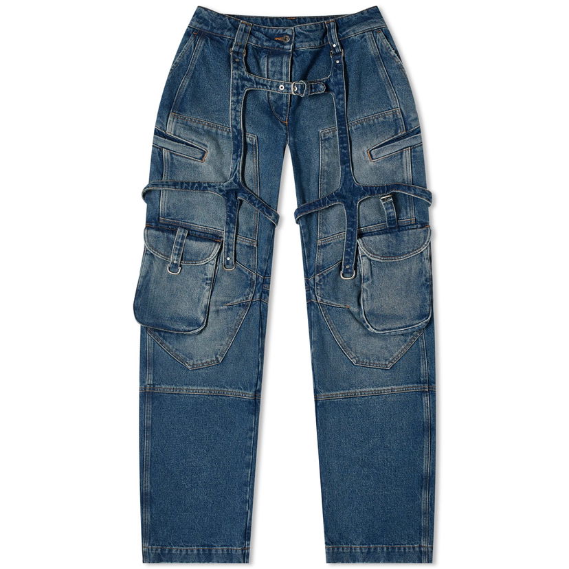 Byxor Off-White Cargo Oversized Denim Pants Blå | OWYB018C99DEN0014500