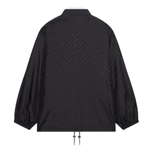 Vindjacka Balenciaga Allover Logo Rain Jacket Svart | 681452TKO401000