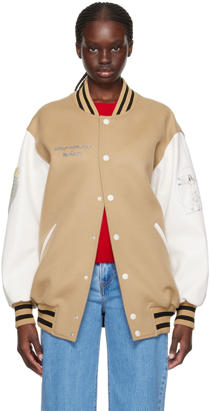Bomberjacka Stella McCartney Stella McCartney Vitruvian Bomber Jacket Beige | 680050SPB05
