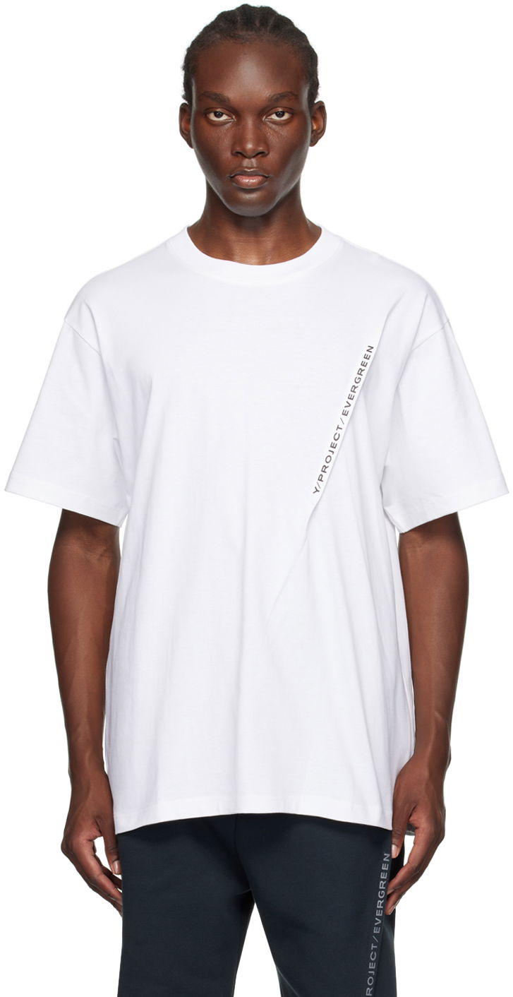 T-shirt Y/PROJECT Pinched Logo T-Shirt Vit | 204TS001