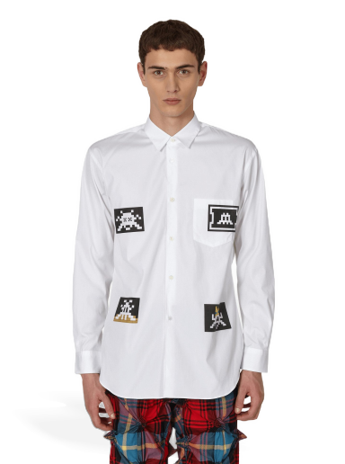Skjorta Comme des Garçons Invader Poplin Shirt Vit | FJ-B032-W22 1