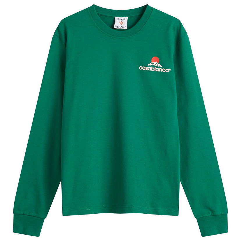 T-shirt Casablanca Casablanca Montagne Printed Long Sleeve T-Shirt, Size Large Grön | MPF25-JTP-151-02