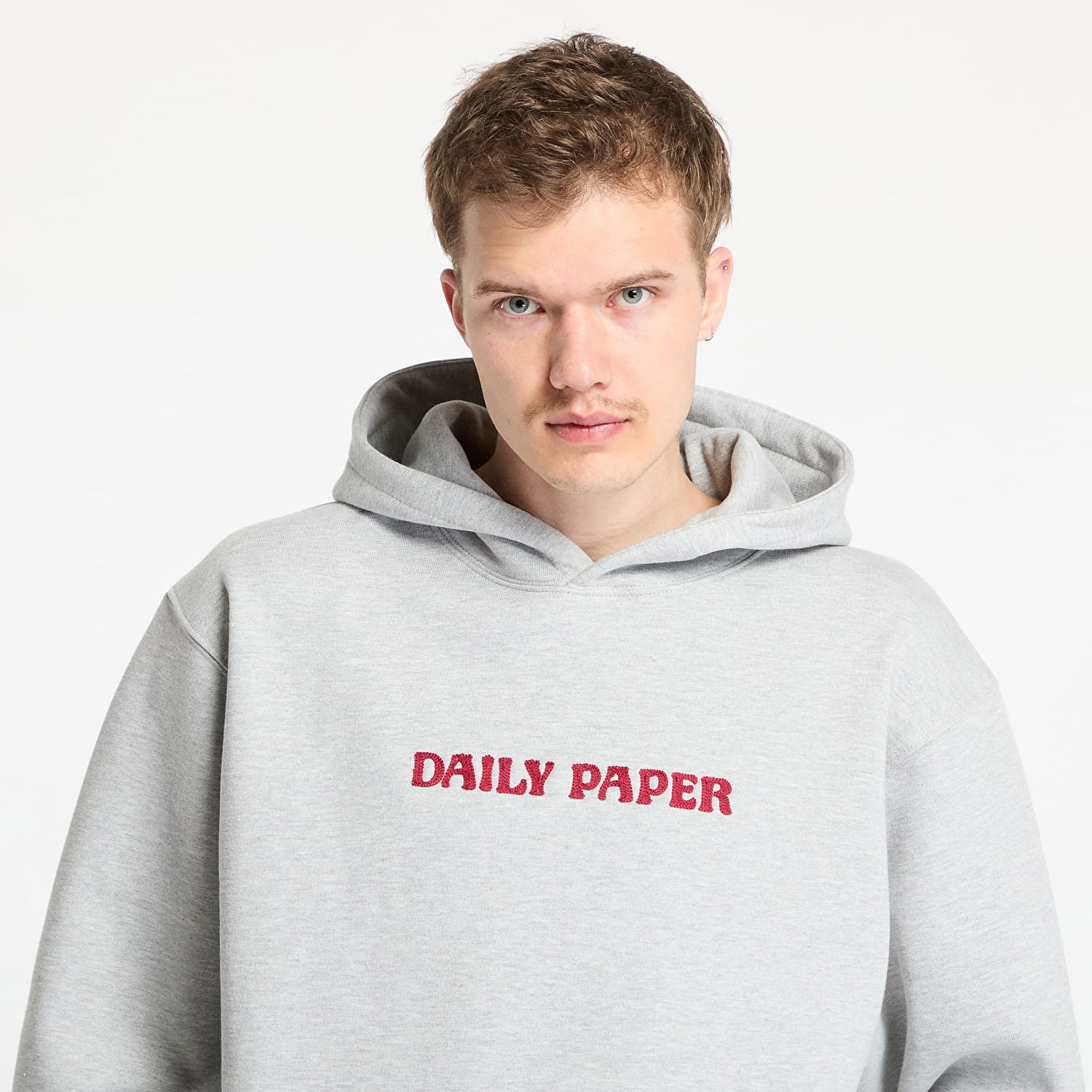 Sweatshirt DAILY PAPER Daily Paper Chain Stitch Oversized Hoodie Grå | 2511136, 1