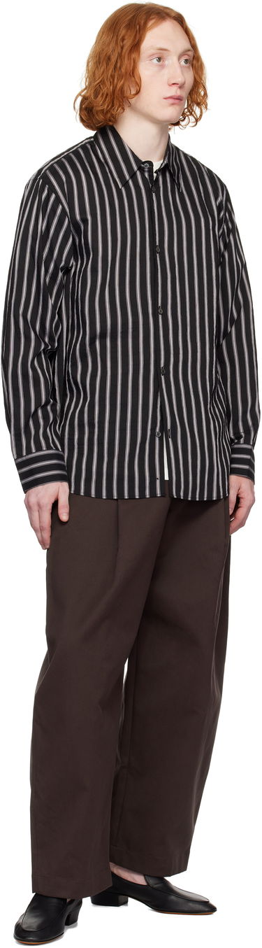 Skjorta Studio Nicholson Studio Nicholson Striped Button-Down Shirt Svart | VIEW SNM - 1126, 3