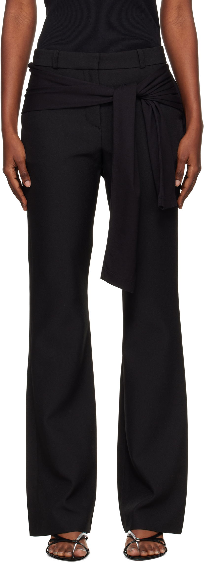 Byxor Coperni Coperni Jersey Wrap Trousers Svart | COPP140F3004