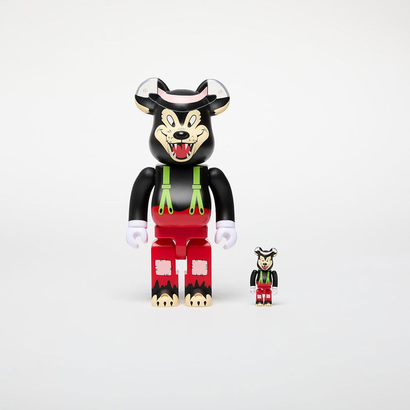 Flexstyle Medicom Toy BE@RBRICK The Big Bad Wolf 100% & 400% Set Universal Svart | 4530956614908
