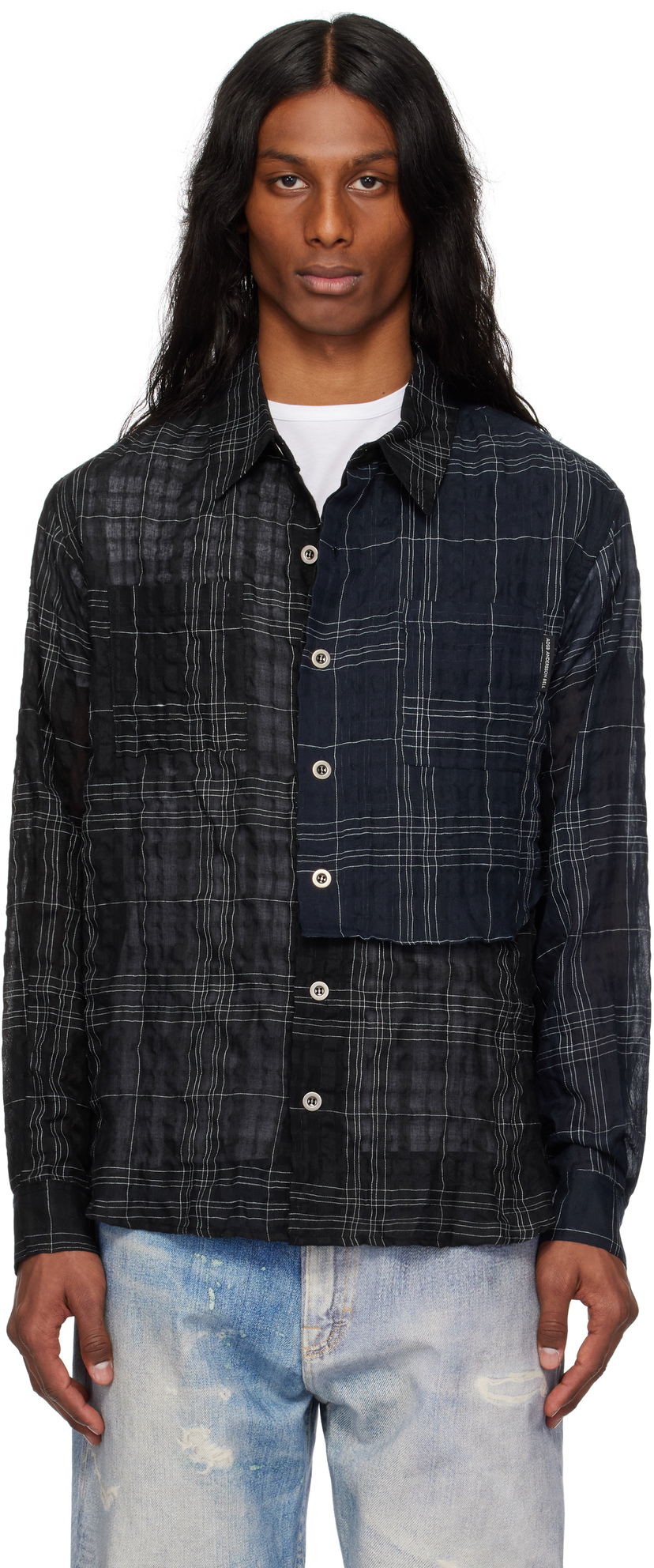 Skjorta Andersson Bell Andersson Bell Check Layered Shirt Svart | atb1275m