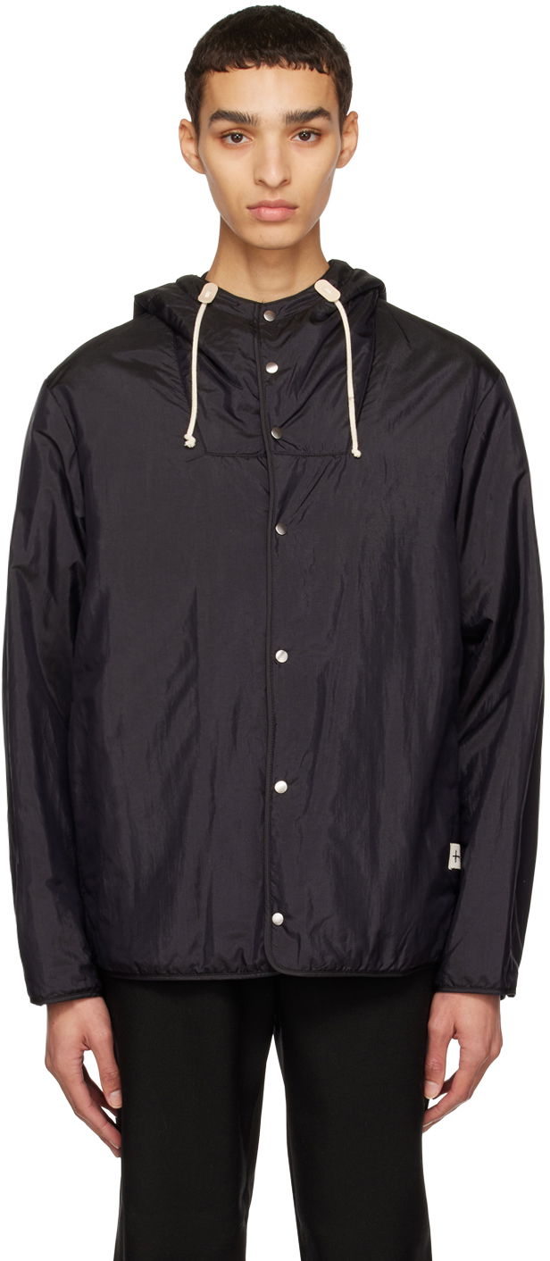 Vindjacka Jil Sander Jil Sander Drawstring Hooded Jacket Svart | J47BN0014_J70003