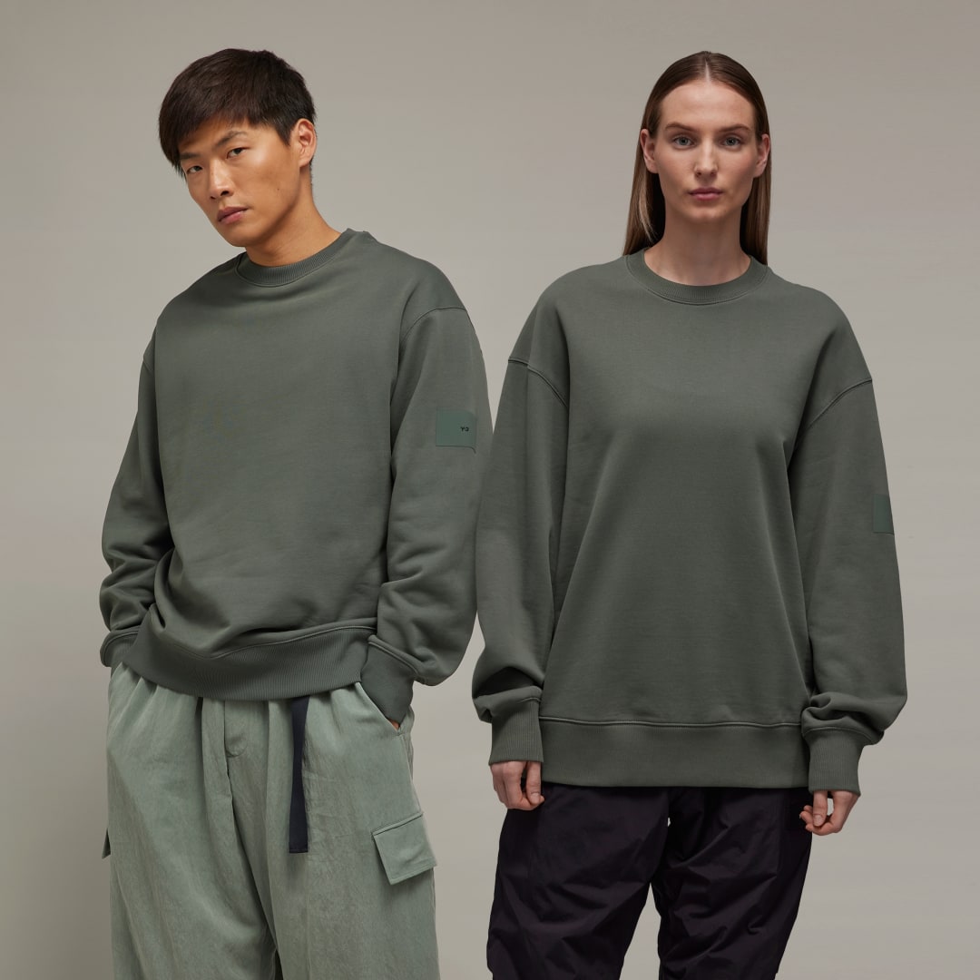 Sweatshirt Y-3 Organic Cotton Terry Crew Grå | IP7695, 1