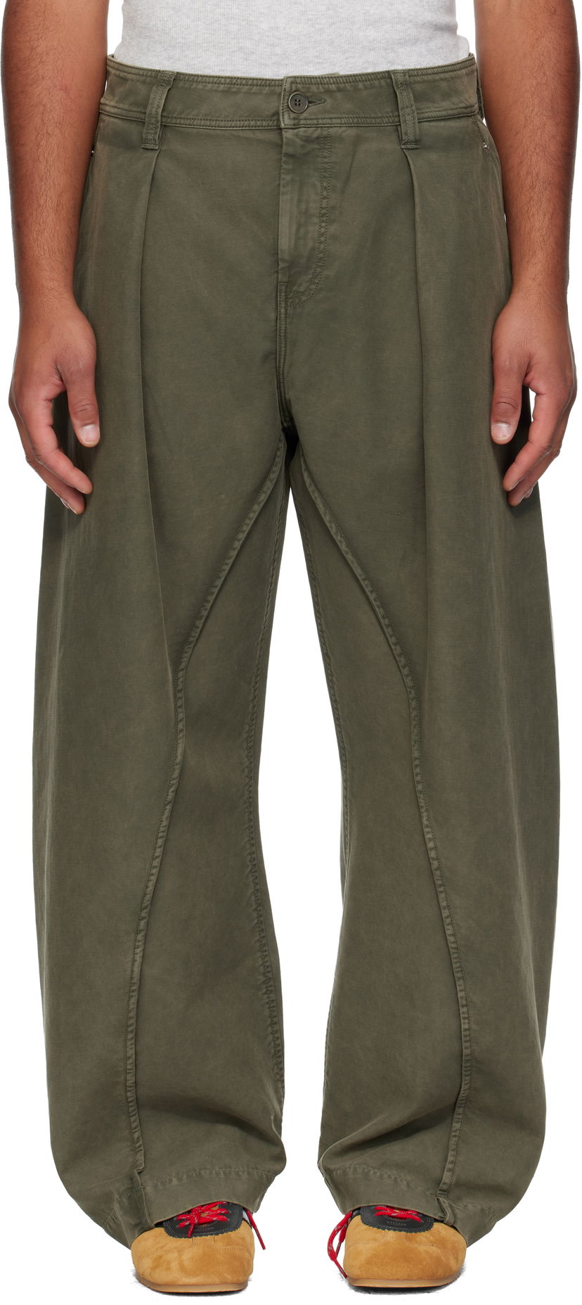 Byxor JW Anderson Twisted Seam Trousers Grön | TR0423-PG1600