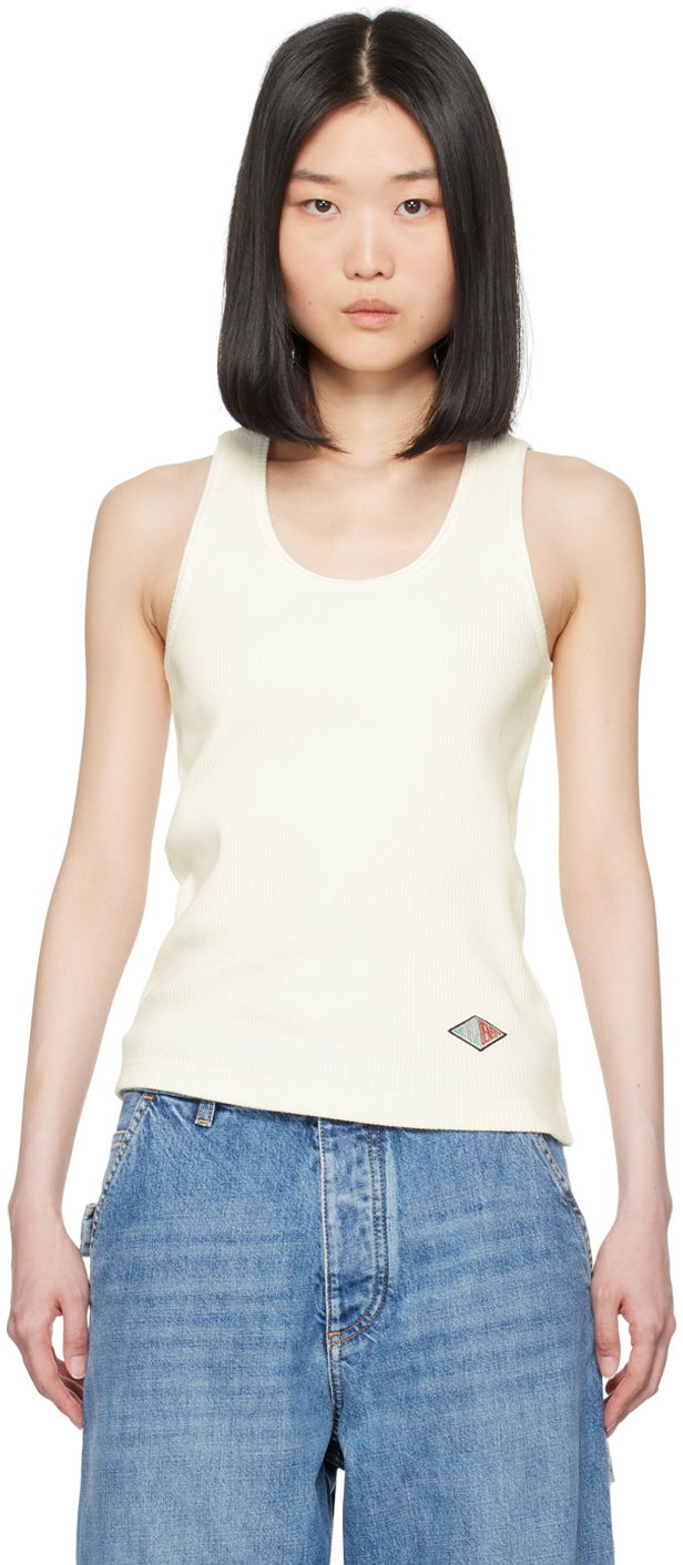 Linne Bottega Veneta Rib Tank Top Vit | 799592 V3Z60