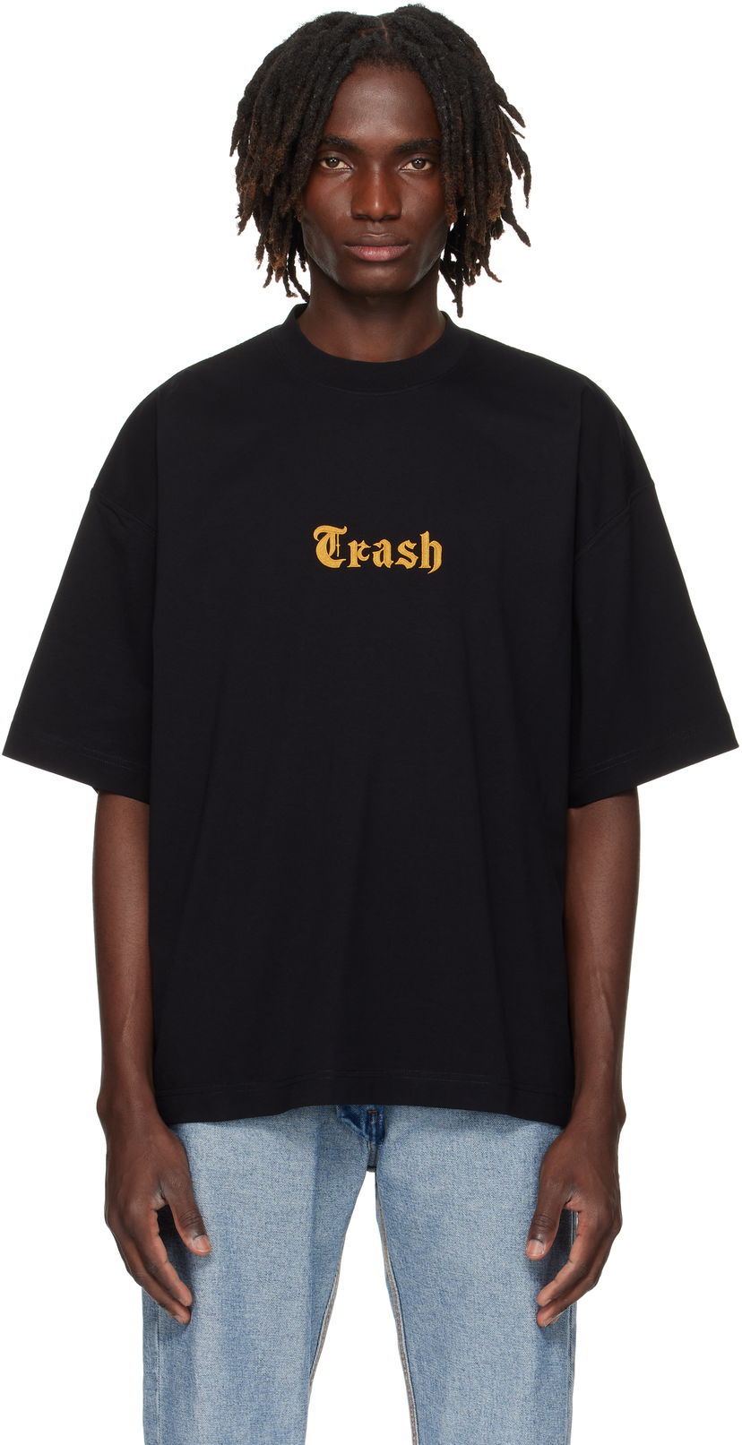 T-shirt VETEMENTS VETEMENTS 'Trash' Embroidered T-Shirt Svart | UH76TR540B