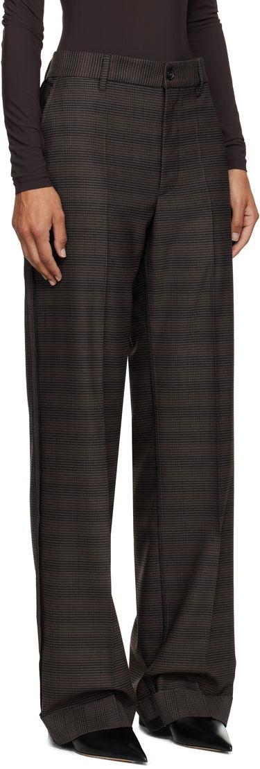 Byxor Maison Margiela MM6 Maison Margiela Checked Tailoring Trousers Brun | S52KA0536 M35475, 1