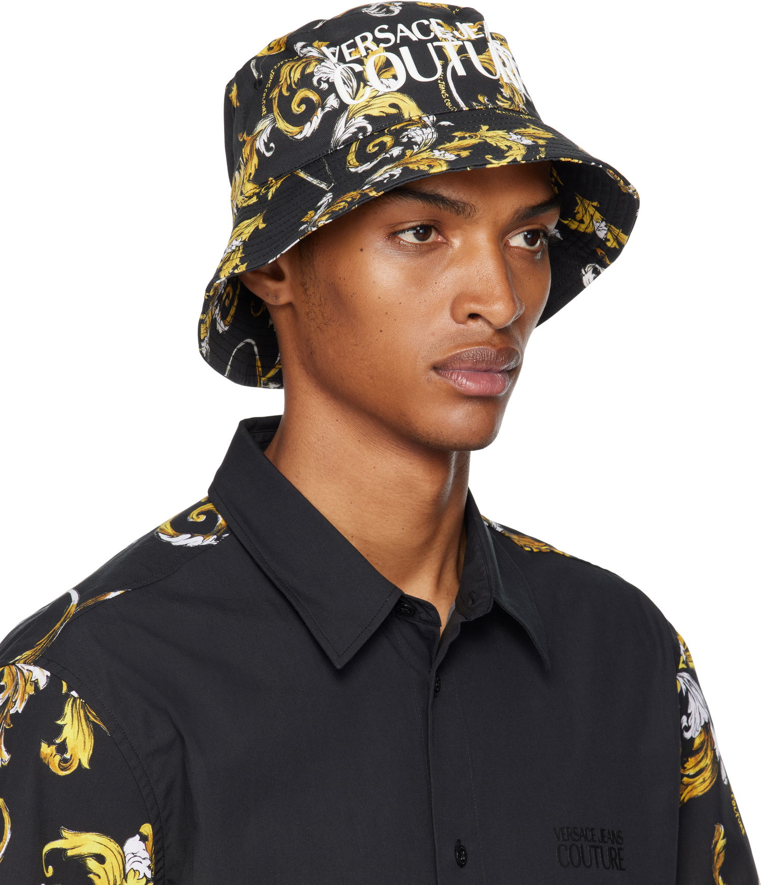 Hatt Versace Versace Jeans Couture Fisherman Bucket Hat Svart | E78GAZK06_EZG364, 1