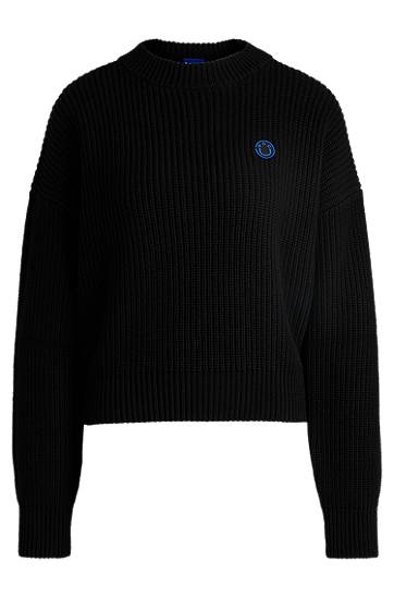 Sweater BOSS Relaxed Fit Sweater with Patch by HUGO Svart | 50530283