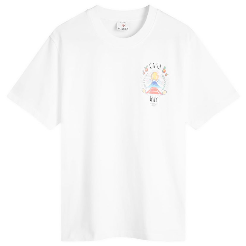 T-shirt Casablanca Casa Way Mountain Printed T-Shirt, Size Large Vit | WPF25-JTS-046-03