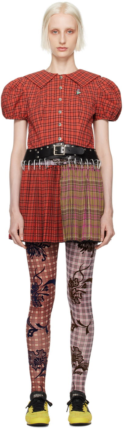 Kjol Chopova Lowena Judith Carabiner Plaid Minidress Röd | 1247