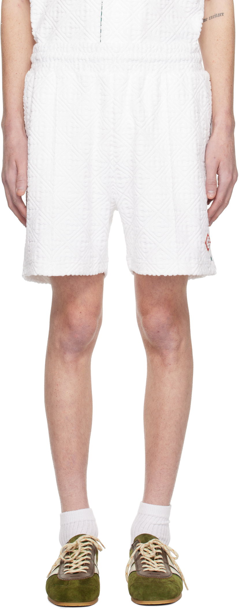 Shorts Casablanca Monogram Towelling Shorts Vit | MPS25-JTR-113-02