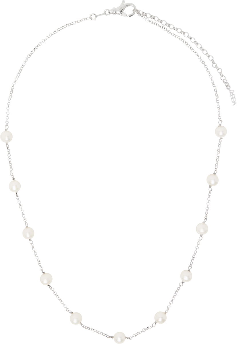 Halsband VEERT Pearl Chain Necklace Metallisk | CA05RH-WG