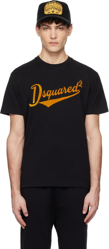 T-shirt DSQUARED2 Dsquared2 Cool Fit Velvet Logo T-Shirt Svart | S74GD1394_D20020, 0