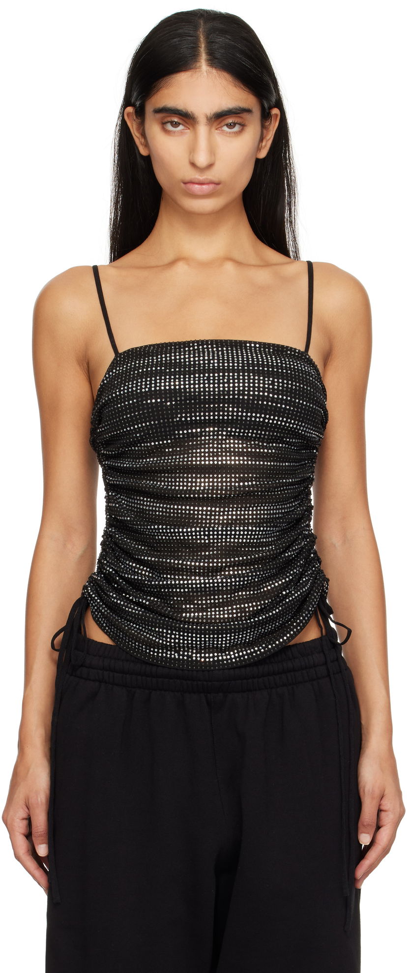 Linne Alexander Wang Ruched Crystal Camisole Svart | 1CC3241944