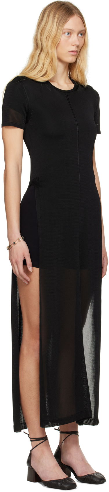 Klä LEMAIRE Lemaire Column Slits Midi Dress Svart | DR1104 LK1037, 1