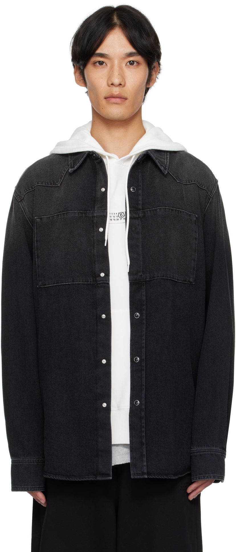 Skjorta Maison Margiela MM6 Maison Margiela Long Sleeve Denim Shirt Svart | SH0DT0031 M30011