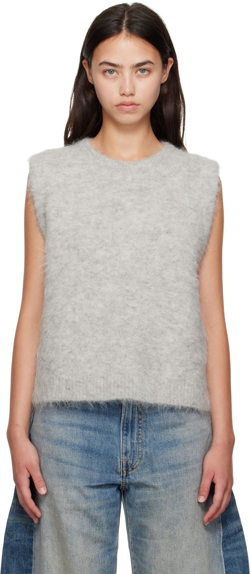 Väst R13 R13 Deep Armhole Knit Vest Grå | R13WY294-Y196A