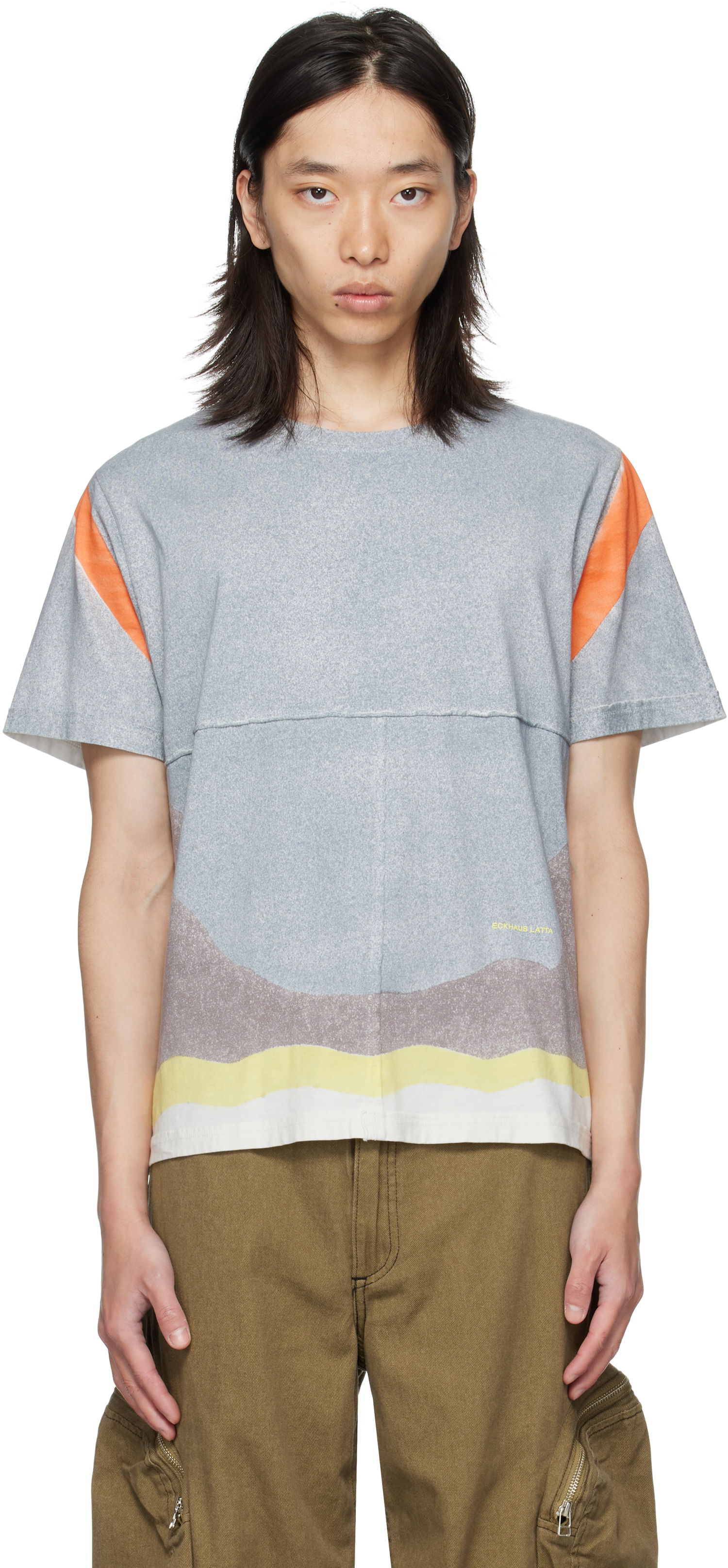 T-shirt Eckhaus Latta Eckhaus Latta Lapped T-Shirt Grå | 301-EL-PF25-V, 0