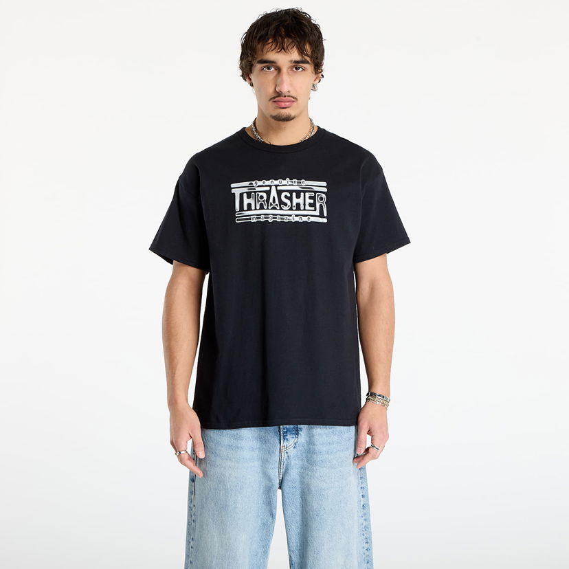 T-shirt Thrasher Thrasher Chrome Genuine T-Shirt Svart | 145761