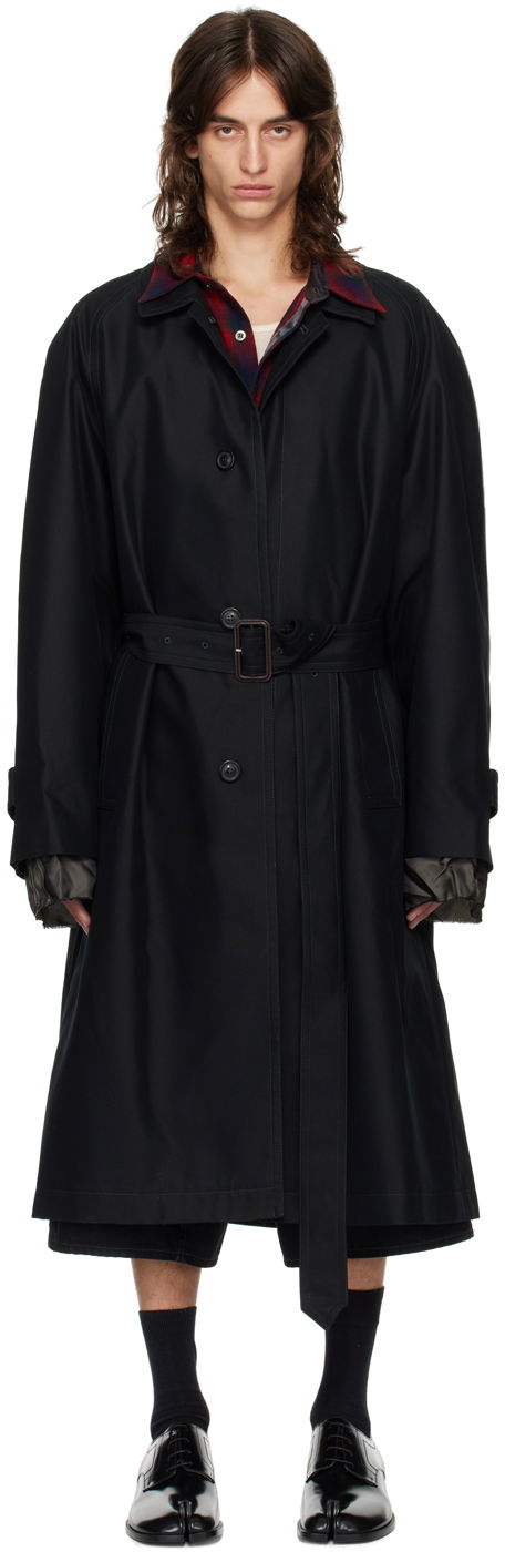Trenchcoat Maison Margiela Belted Trench Coat Svart | S50AH0132 S54694