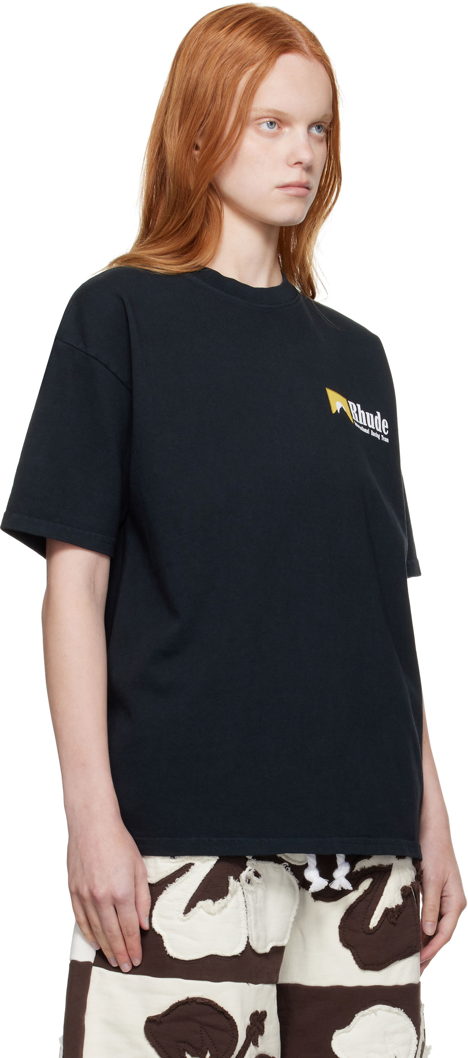 T-shirt Rhude Rhude 'International Racing' Logo T-Shirt Svart | RHPF25TT10012, 1