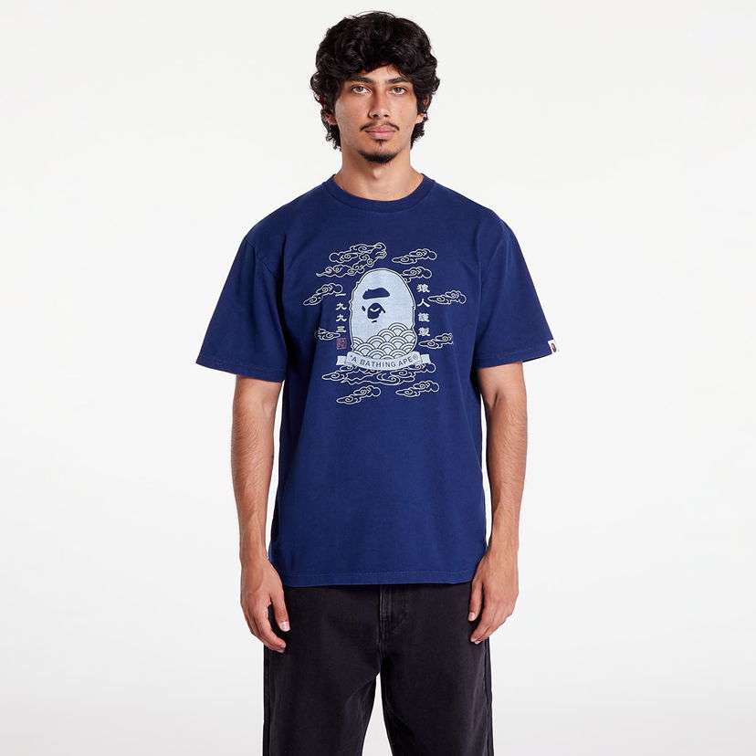 T-shirt BAPE A BATHING APE 31St Anniversary Japan Ape Head Tee Indigo Mörkblå | 001CSK201023F ING