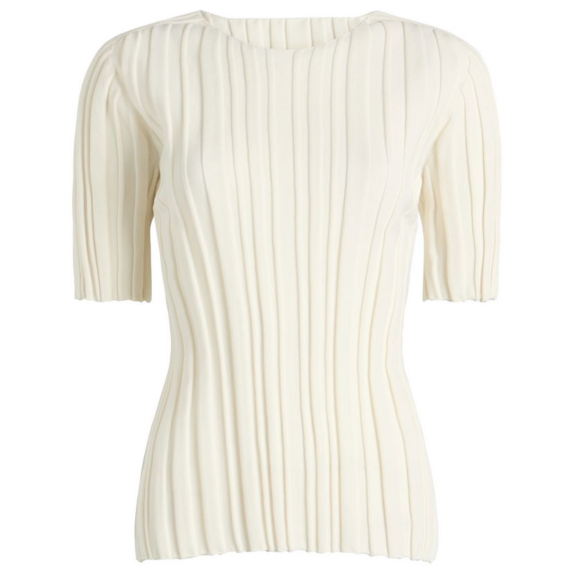 T-shirt Pleats Please Issey Miyake Issey Miyake Pleats Please Rib Knit T-Shirt Vit | PP56KK852-02