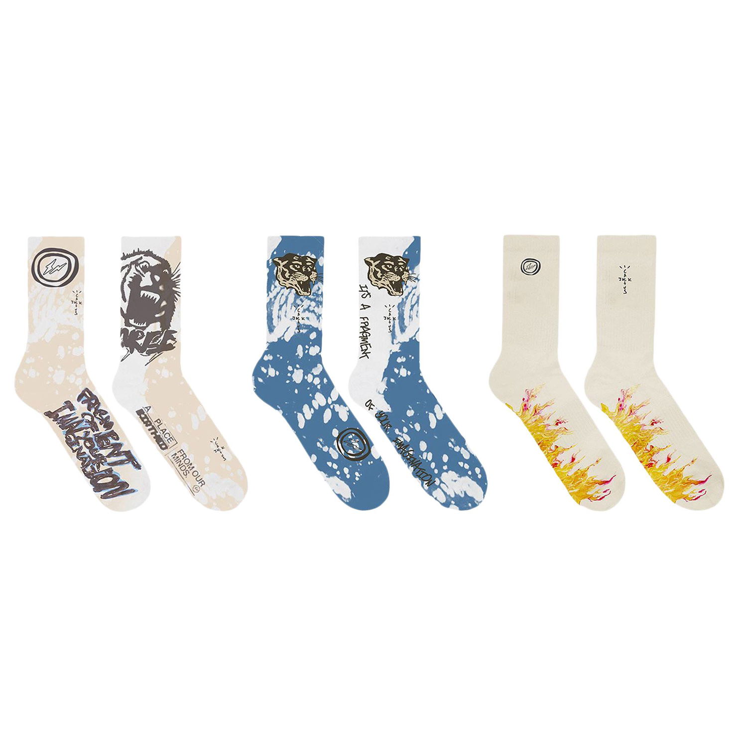 Strumpor Cactus Jack by Travis Scott Fragment x 3 Pack Socks Flerfärgad | CJFR AS15 MULT, 1