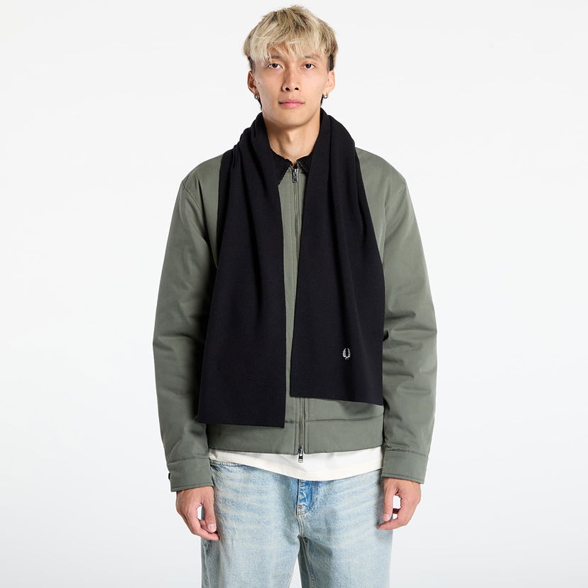 Halsduk Fred Perry Fred Perry Classic Merino Wool Scarf Svart | C8140 843