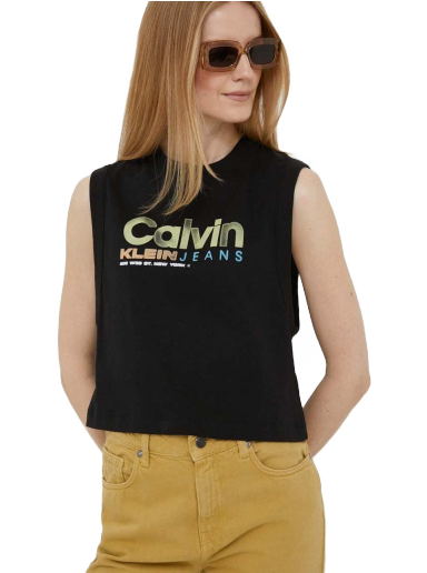 Linne CALVIN KLEIN Jeans Logo Tank Top Svart | J20J221359